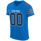 Custom Panther Blue Navy-White Mesh Authentic Football Jersey photo 2