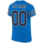 Custom Panther Blue Navy-White Mesh Authentic Football Jersey photo 3