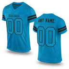 Custom Panther Blue Panther Blue-Black Mesh Authentic Football Jersey