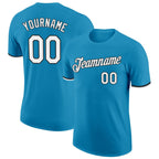 Custom Panther Blue White-Black Performance T-Shirt photo 1