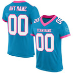 Custom Panther Blue White-Pink Mesh Authentic Football Jersey photo 1