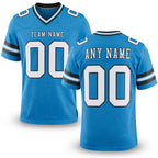 Custom Panther Blue White-Black Authentic Football Jersey
