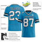 Custom Panther Blue White-Black Authentic Football Jersey photo 2
