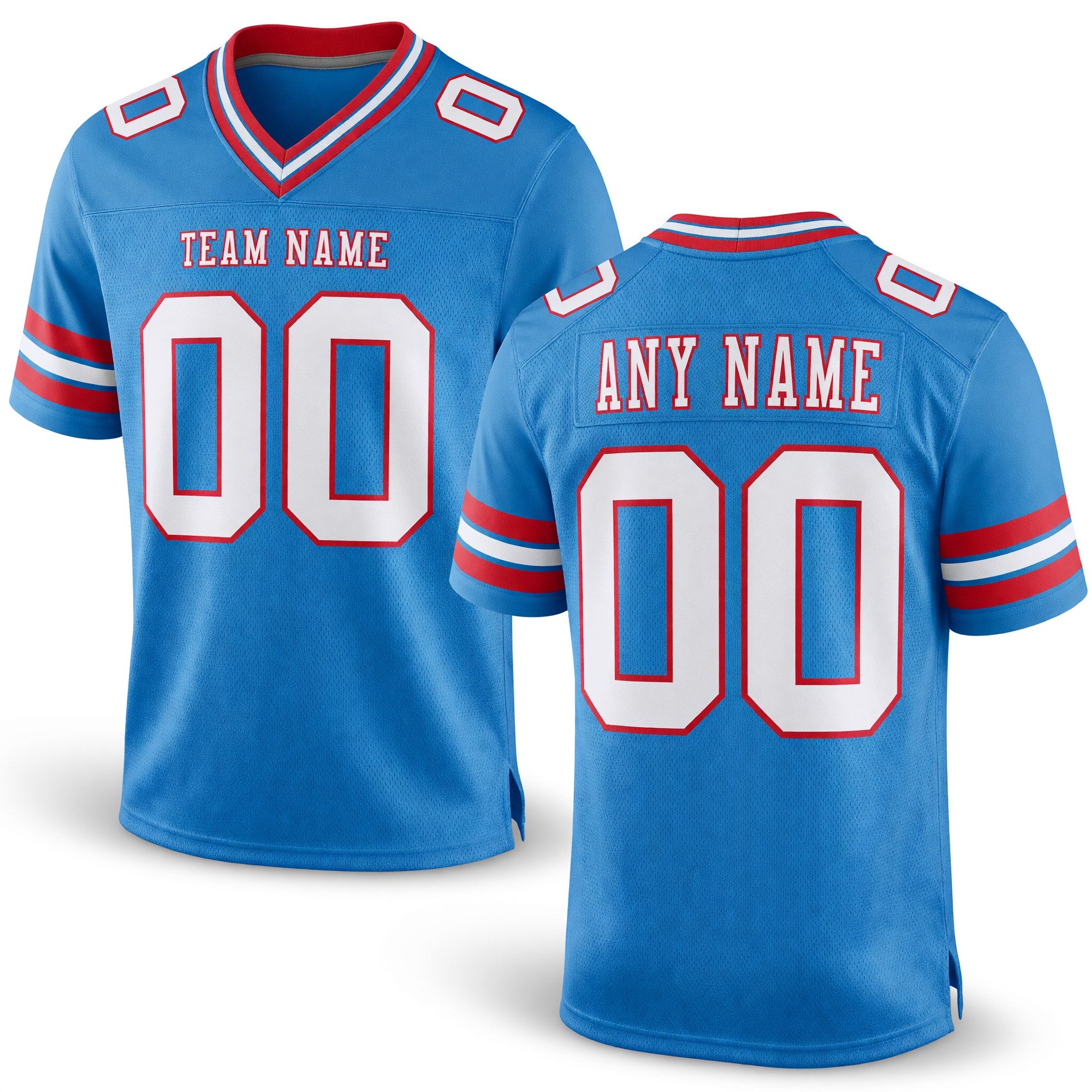 Custom Panther Blue White-Red Authentic Football Jersey