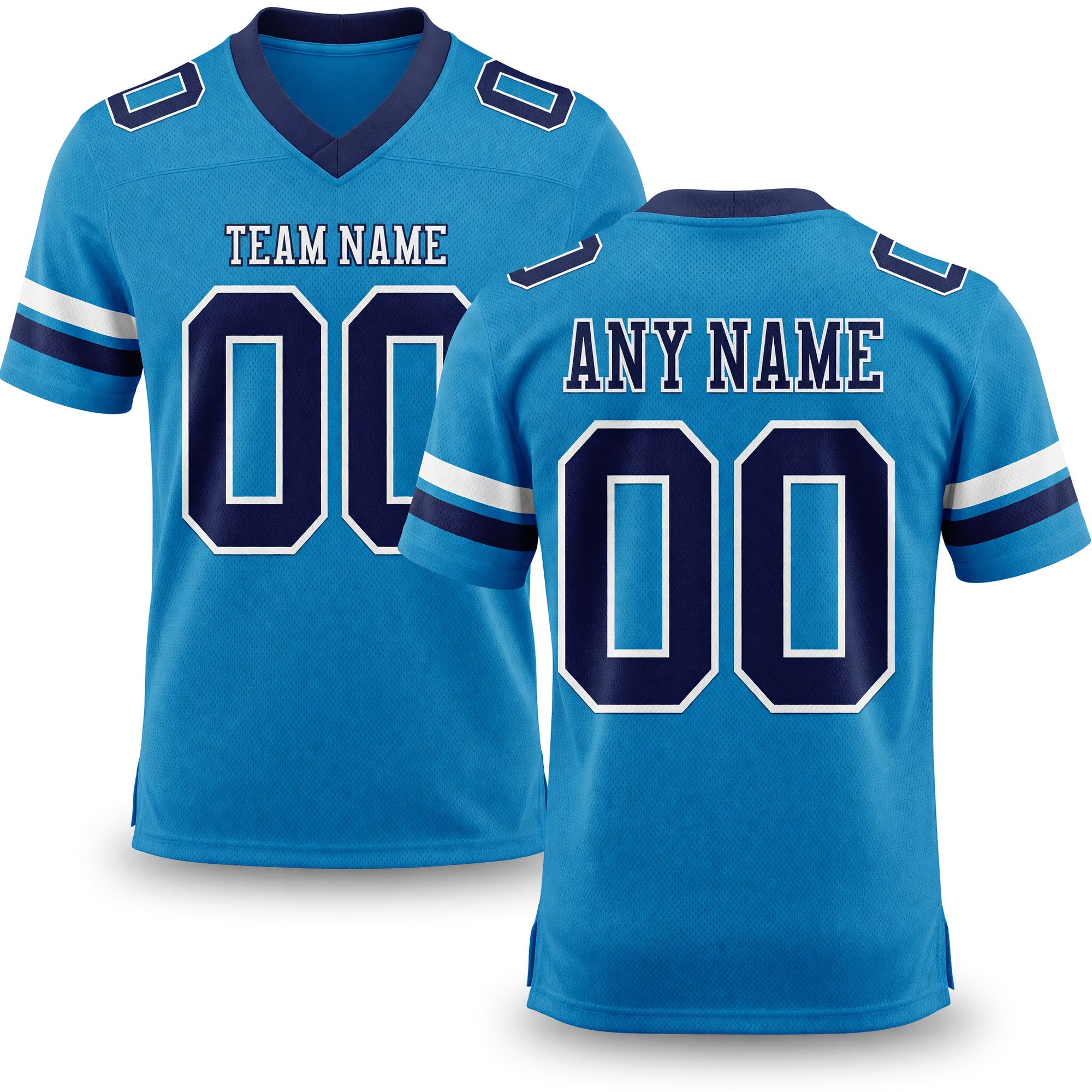 Custom Panther Blue Navy-White Authentic Football Jersey