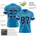 Custom Panther Blue Navy-White Authentic Football Jersey photo 3