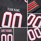 Custom Pewter White-Red Mesh Authentic Football Jersey detail