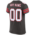 Custom Pewter White-Red Mesh Authentic Football Jersey photo 3