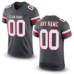 Custom Pewter White-Red Mesh Authentic Football Jersey