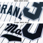 Custom White Red Pinstripe Red-White Baseball Jersey photo 5