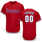Custom Red White-Royal Baseball Jersey