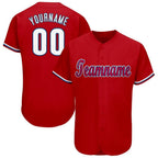 Custom Red White-Royal Baseball Jersey photo 1