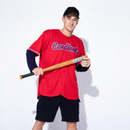 Custom Red White-Royal Baseball Jersey photo 2
