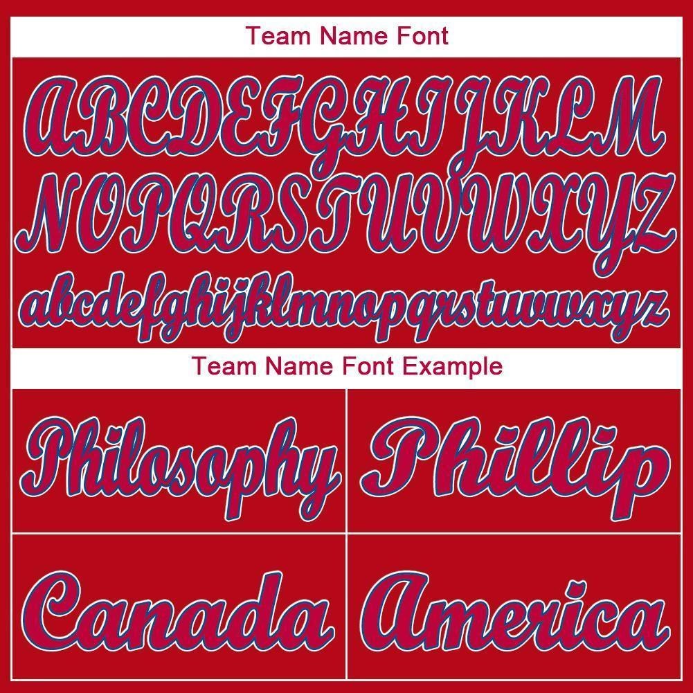 Custom Red White-Royal Baseball Jersey photo 5