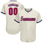 Custom Cream Red-Royal Baseball Jersey photo 1
