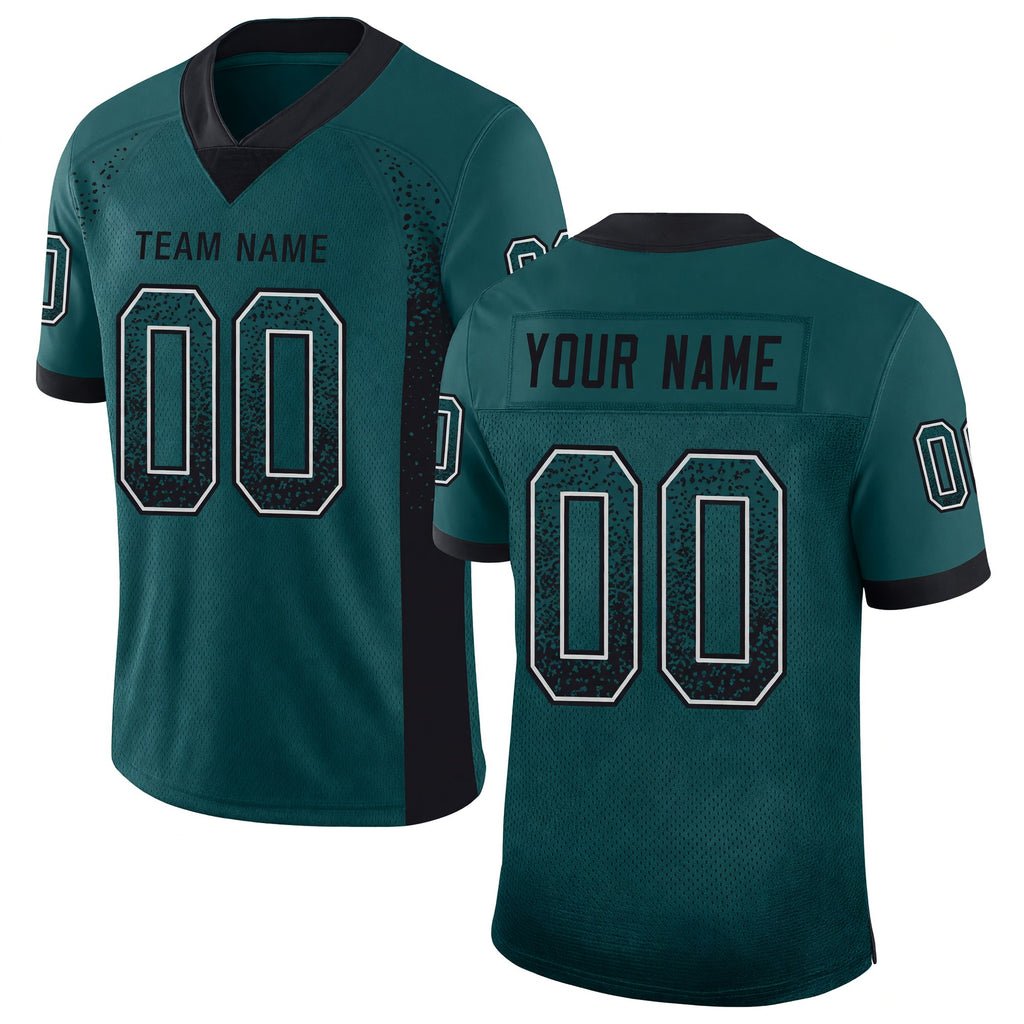 Custom Midnight Green Black-White Drift Fashion Football Jersey