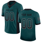 Custom Midnight Green Black-White Drift Fashion Football Jersey
