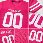 Custom Pink White Mesh Authentic Football Jersey detail