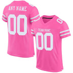 Custom Pink White Mesh Authentic Football Jersey photo 1