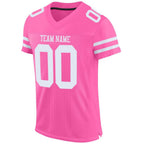 Custom Pink White Mesh Authentic Football Jersey photo 2