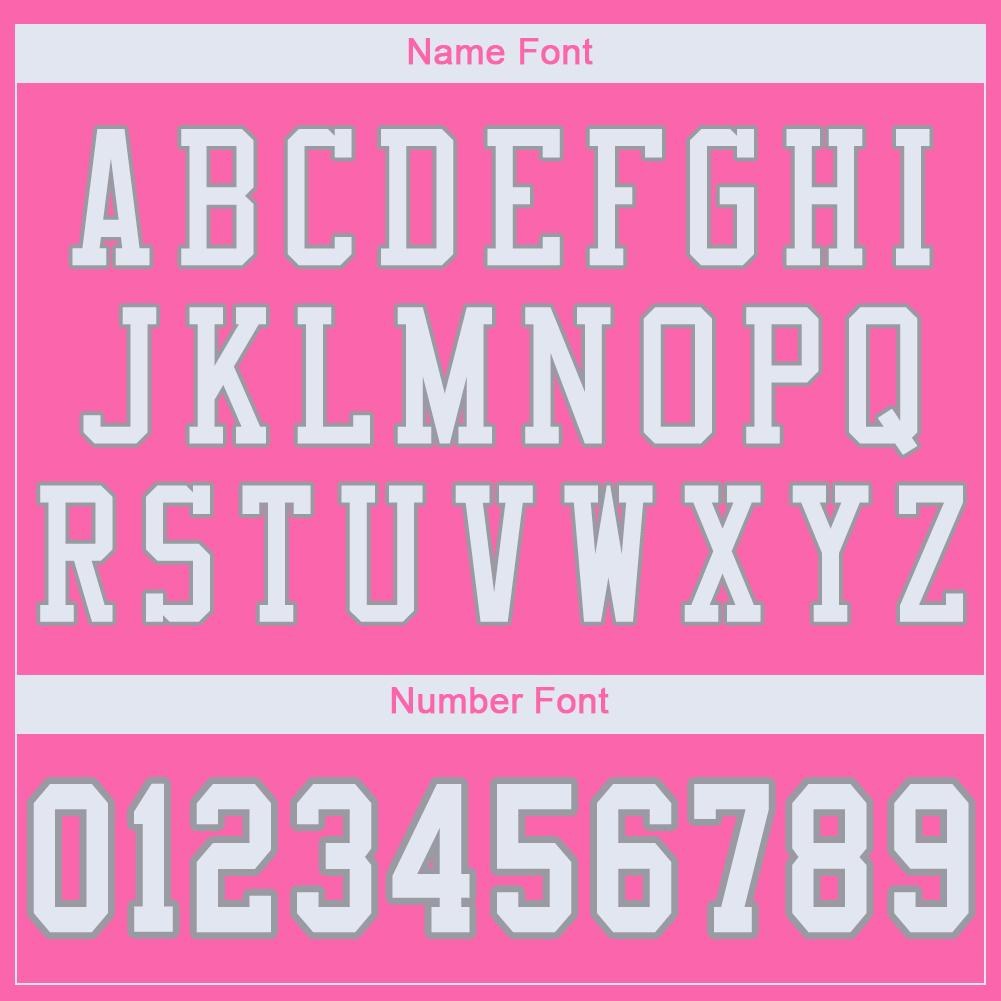 Custom Pink White-Light Gray Mesh Authentic Football Jersey photo 4