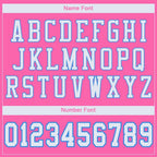 Custom Pink White-Powder Blue Mesh Authentic Football Jersey photo 4
