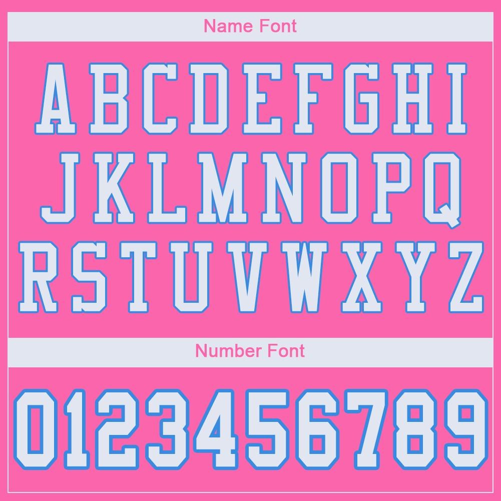 Custom Pink White-Powder Blue Mesh Authentic Football Jersey photo 4