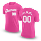 Custom Pink White Performance T-Shirt