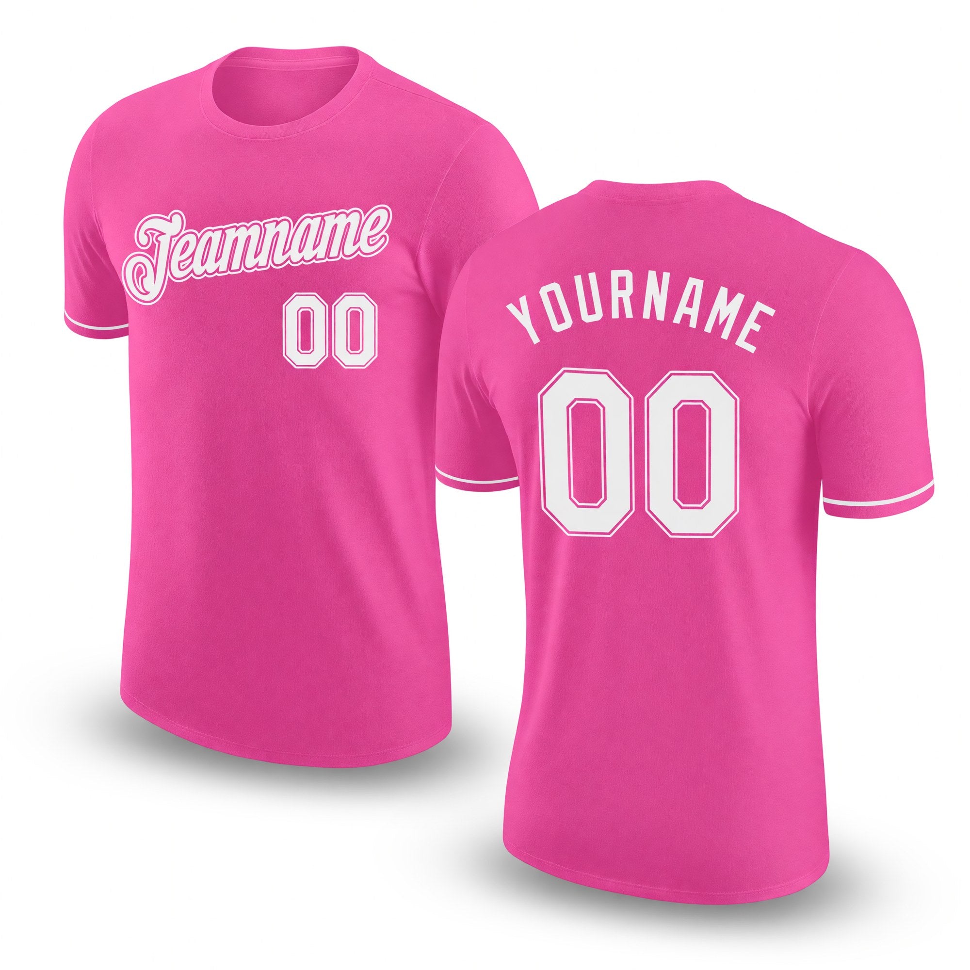 Custom Pink White Performance T-Shirt