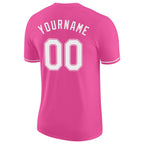 Custom Pink White Performance T-Shirt photo 5