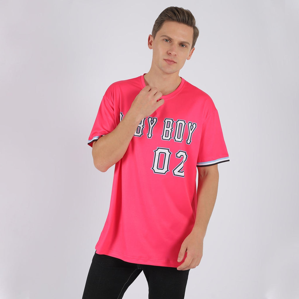 Custom Pink White-Light Blue Performance T-Shirt photo 2