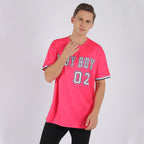 Custom Pink White-Light Blue Performance T-Shirt photo 2