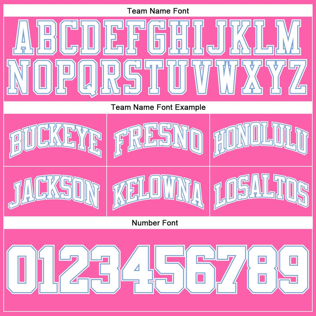 Custom Pink White-Light Blue Authentic Throwback Basketball Shorts photo 2