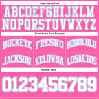 Custom Pink White-Light Blue Authentic Throwback Basketball Shorts photo 2