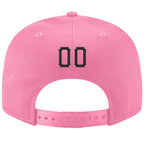 Custom Pink Black-Old Gold Stitched Adjustable Snapback Hat photo 3