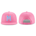 Custom Pink Light Blue-White Stitched Adjustable Snapback Hat