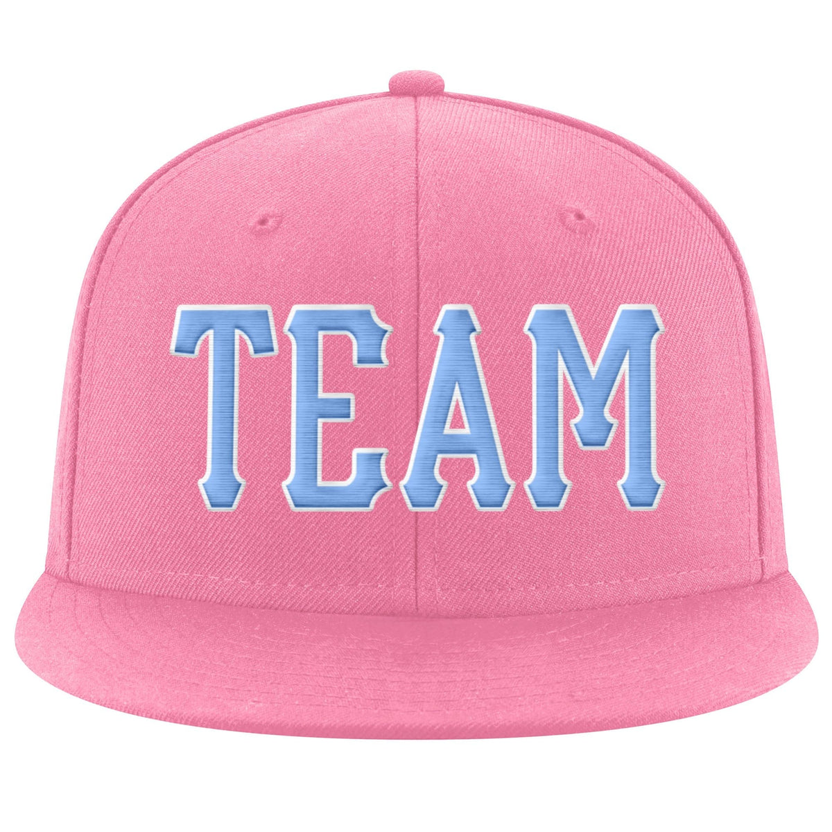 Custom Pink Light Blue-White Stitched Adjustable Snapback Hat photo 2