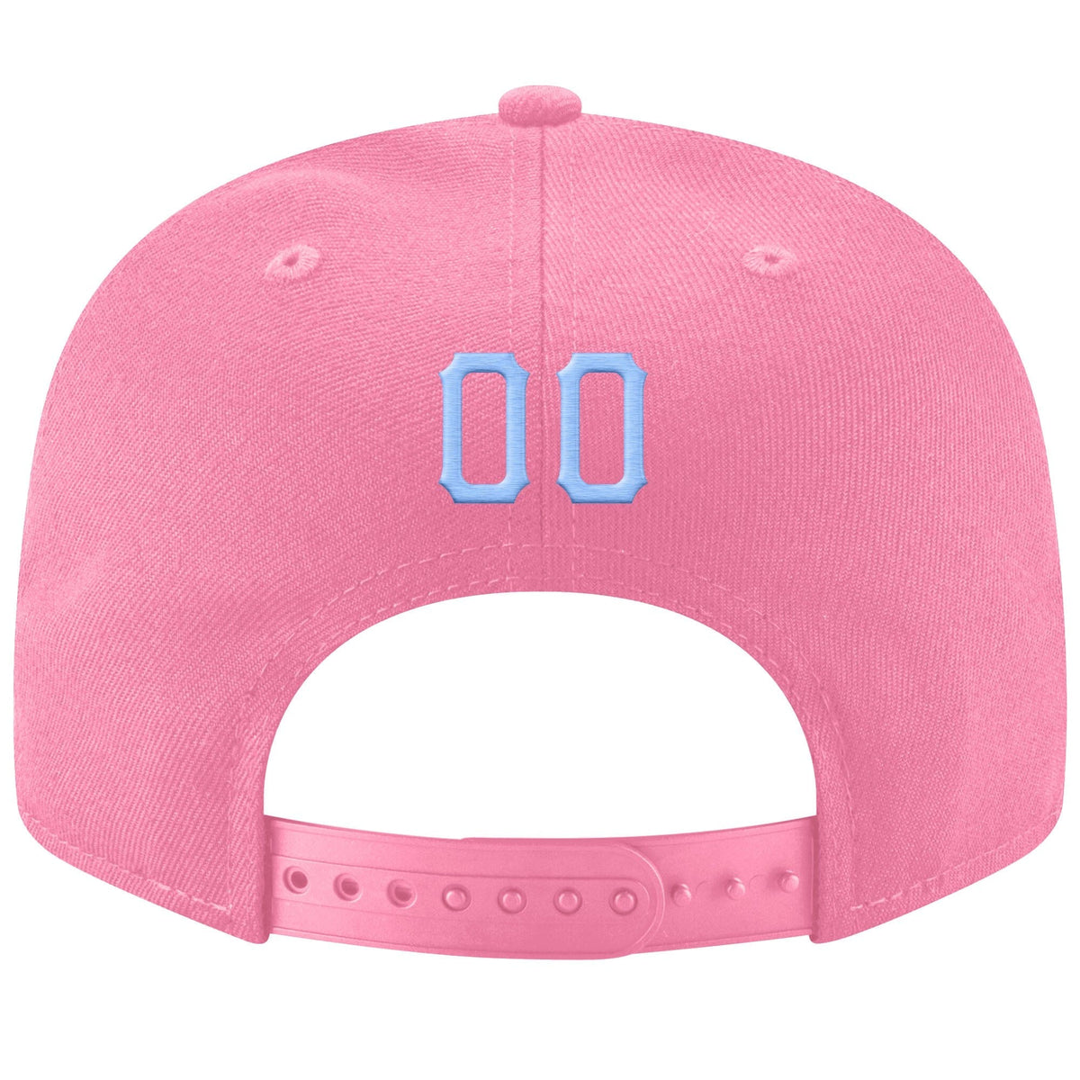 Custom Pink Light Blue-White Stitched Adjustable Snapback Hat photo 3