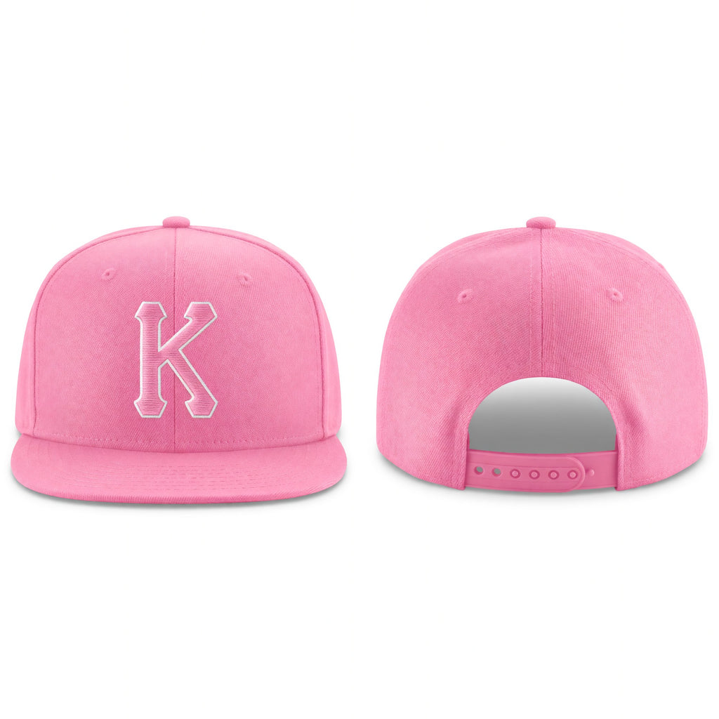 Custom Pink Pink-White Stitched Adjustable Snapback Hat