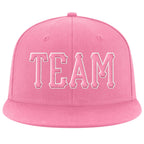 Custom Pink Pink-White Stitched Adjustable Snapback Hat photo 2