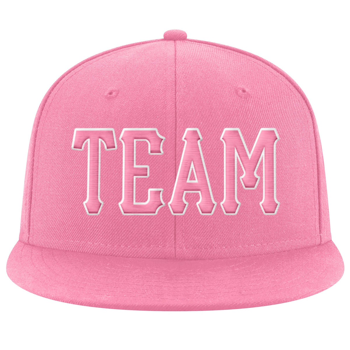 Custom Pink Pink-White Stitched Adjustable Snapback Hat photo 2