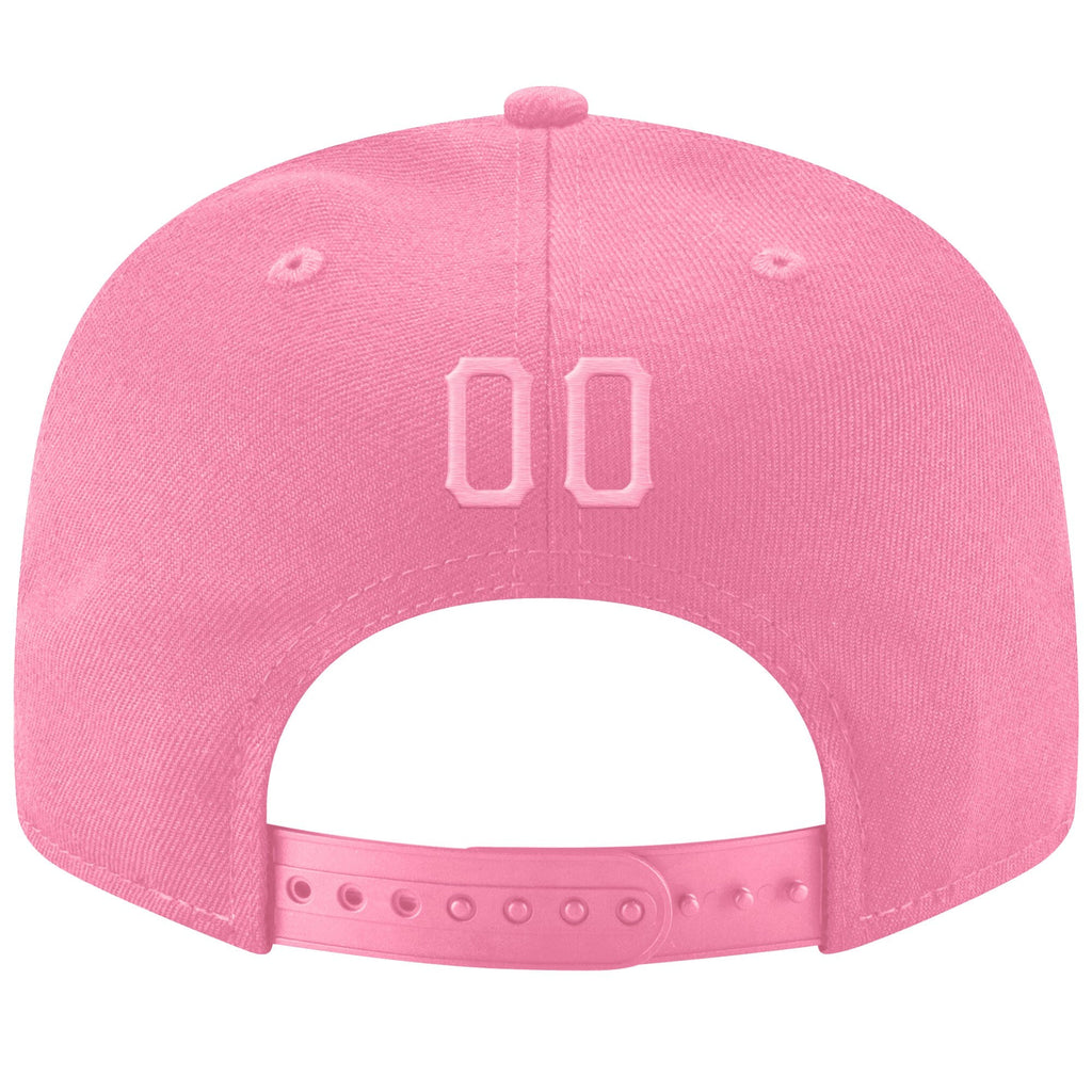 Custom Pink Pink-White Stitched Adjustable Snapback Hat photo 3