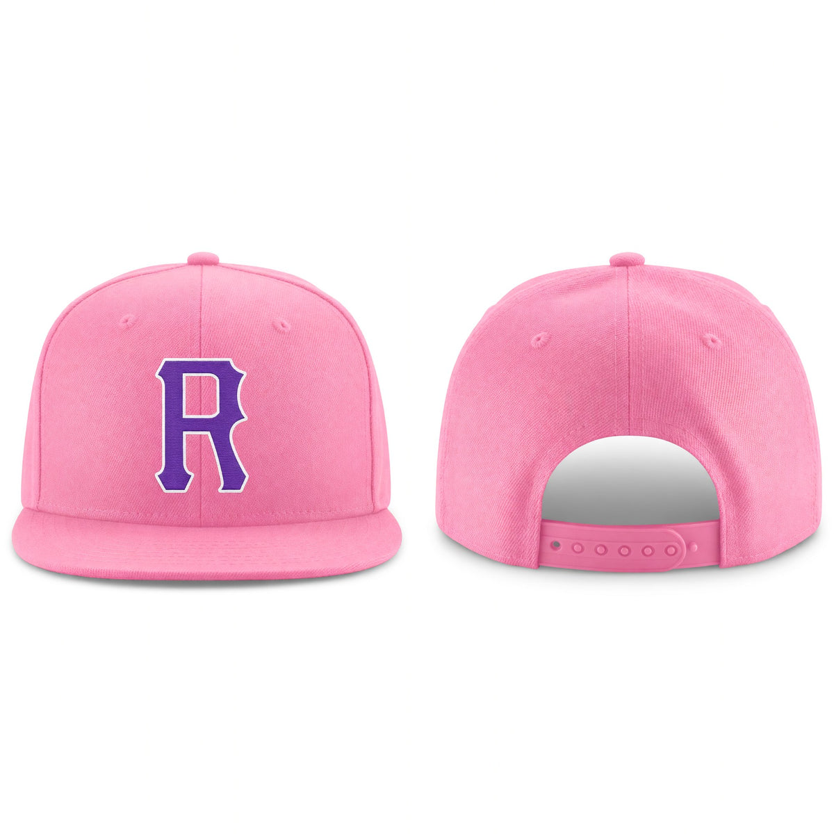 Custom Pink Purple-White Stitched Adjustable Snapback Hat