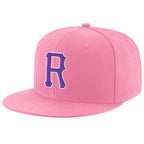 Custom Pink Purple-White Stitched Adjustable Snapback Hat photo 1