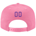 Custom Pink Purple-White Stitched Adjustable Snapback Hat photo 3
