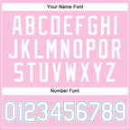 Custom Light Pink White-Light Blue Authentic Throwback Basketball Jersey photo 4