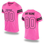 Custom Pink Pink-Black Mesh Authentic Football Jersey