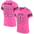 Custom Pink Pink-Black Mesh Authentic Football Jersey photo 1