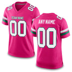 Custom Pink White-Kelly Green Mesh Authentic Football Jersey