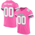 Custom Pink White-Kelly Green Mesh Authentic Football Jersey photo 1